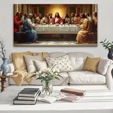 QUADRO TELA DECORATIVA SANTA CEIA  P/ QUARTO SALA 4K