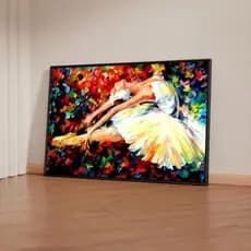 Quadro Decorativo 120x80cm Pintura A Bailarina Colorida Hall Sala Quarto Casa Decoração De Parede Mdf Adesivo