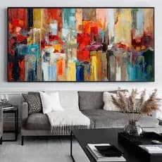 Quadro Decorativo Exclusivo 110x80 Quadro decorativo Poster de Tela Estilo Pintura a Óleo Abstrata, Arte de Parede Sem M