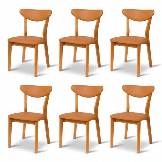 Kit 6 Cadeira de Jantar Madeira Maciça Floripa Estofada Premium Ergonomica Premium Confortável Di Franco Luxo Resistente