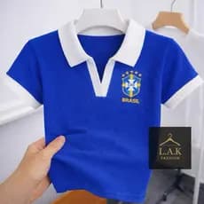 Camisa Polo Feminina Canelada Algodão Estilo Brasil Casual Ribana Confortável