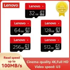 Cartão De Memória Lenovo 512GB 256GB 128GB 64GB 32GB U3 V30 4K Full HD Micro TF Mini SD Flash Para Telefone/Computador