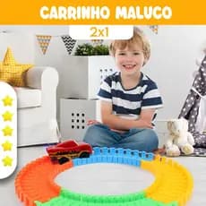 Pista Colorida Com Carrinho Relâmpago Mcquenn Led Trilha Maluca 56 Peças Cores Vermelho Azul