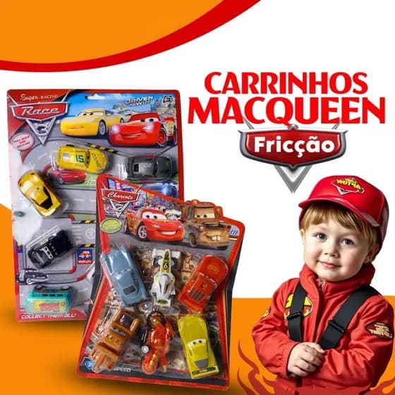 Kit 6/8 Carrinhos Fricção Filme Carros 3 Mcqueen E Sua Turma Brinquedo Infantil