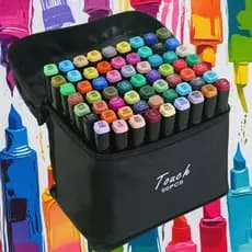 Kit 24/36/48/60/80/100 Cores Caneta Colorida Marcador Canetinhas Touch Ponta Dupla Para Desenho e Pintura