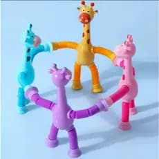 1/2/4 Unidades Girafa Estica E Gruda Brinquedo Infantil Pop It Tubo Para Crianças Girafinha Cores Diversas