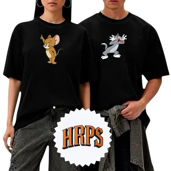 Kit para casal camisetas Tom e Jerry promoção camisas premium