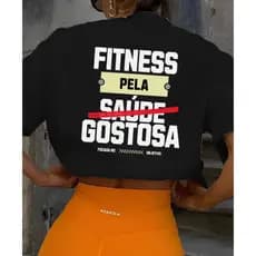 Camiseta Camisa Tshirt Feminina 100% Algodão Casual Oversized Treino Gym Fitness Academia Fitness S