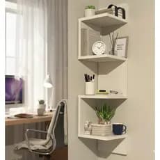 Prateleira Estante Livros Nicho De Canto Branco 20 X 20 X 80 Cm quarto escritorio MDF  15 mm reforçado sala clinicas