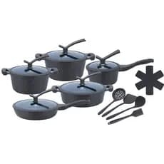 Conjunto Panelas 11 Peças Inox Com Utensílios De fogão Gás e Elétrico e fogão de indução.o