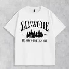 Camiseta Básica Série The Vampire Diaries Salvatore Camisa Unissex 100% Algodão