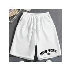 Bermuda Moletom Masculino New York Casual Premium Flanelado Algodão Confortável Gola Ajustável