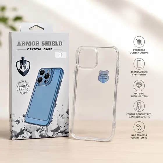 Capinha Transparente iPhone 11 Armor Shield Reforçada Anti Queda
