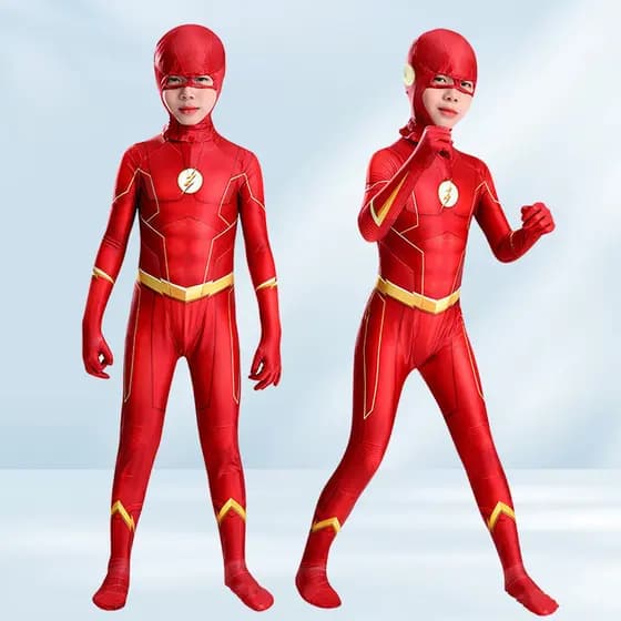 Fantasia de Cosplay Flash para Crianças, Vestido de Super-Herói, Fantasia de Fantasma para Crianças U9WC