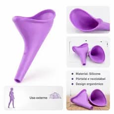 Urinol Feminino Portátil em Silicone Reutilizável  | Uso Em Pé | Uso Externo | Ideal Viagem /Camping