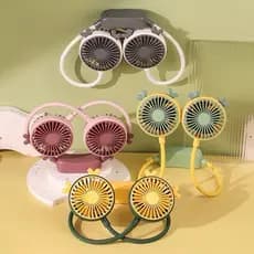 Ventilador De Pescoço Dobravél Portatil Com 5 Velocidades Carregamento USB