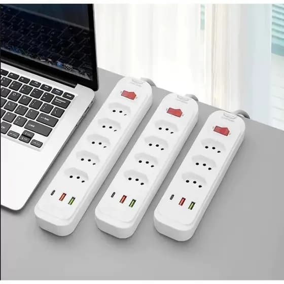 Filtro de Linha / Extensão Elétrica com USB E Tipy-C – Bivolt Com Interruptor ON/OFF
