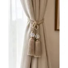 Kit 2 Pçs Prendedor De Cortina Redondo Transparente Com Franjas Para Cortina De Decoração