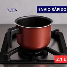 CANECÃO ANTIADERENTE N16 2,1L CEREJA E PRETO  CANECO CABO DE BAQUELITE LEITEIRA COPO PARA FERVER