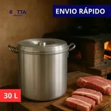 CALDEIRÃO LATÃO HOTEL N35 30L EM ALUMÍNIO REFORÇADO E ALÇA FUNDIDO, LATA DE ARMAZENAR CARNE NA BANHA, LATÃO DE ALUMÍNIO