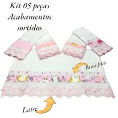 Kit Fralda Babete Fraldinha Paninho De Boca Para Bebê 05 Unidades Com Passafita e Lasy 100% Algodao Envio Imediato