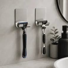 Suporte para Lâmina de Barbear Parede com Fita 3M Organizador Banheiro Barbeador Aço Inox