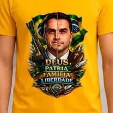 Camiseta Bolsonaro Liberdade Apoiadores Direito Brasil Melhor Camisa Masculina/Unissex