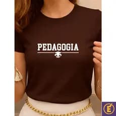 Blusa Feminina Baby look Pedagogia 100% Algodão Leve e Macio Faculdade Profissão Professora
