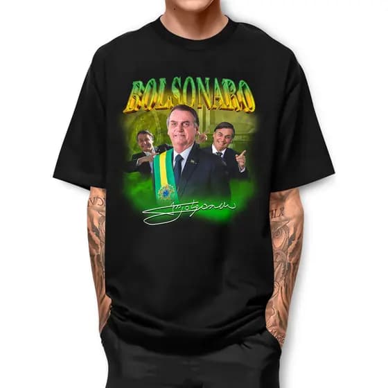 Camiseta Masculina Presidente Bolsonaro Malha Premium 30.1 Unissex Politica