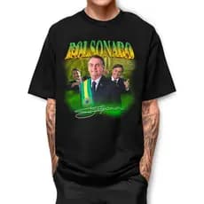 Camiseta Masculina Presidente Bolsonaro Malha Premium 30.1 Unissex Politica