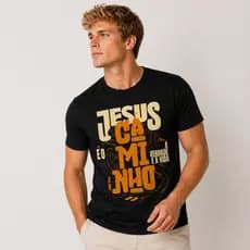 Camiseta Masculina Gospel Estampa Jesus Cristão Algodão Confortável
