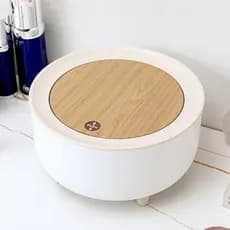 Lixeira De Mesa Com Tampa Automática Push 1,5L Design Moderno Para Escritório Quarto Penteadeira Compacta E Prática