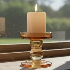 CASTIÇAL DE VIDRO LUXO ENFEITE DECORAÇÃO CASAMENTO FESTAS PORTA VELA DECORATIVO REDONDO COM PÉ