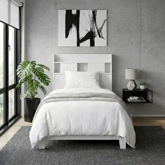 Cabeceira para Cama Box Solteiro Dubai com Prateleira Organizadora com Portas de Correr - em MDF