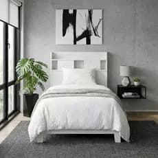 Cabeceira para Cama Box Solteiro Dubai com Prateleira Organizadora com Portas de Correr - em MDF