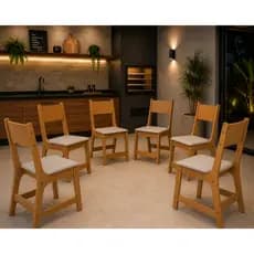 Kit 6 Cadeiras para Sala de Jantar Lisboa Art Moderna, Compactas e Confortáveis