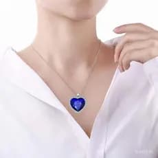 Coração do Oceano Cristal Azul Presente Joias de Moda Pingente Eterno