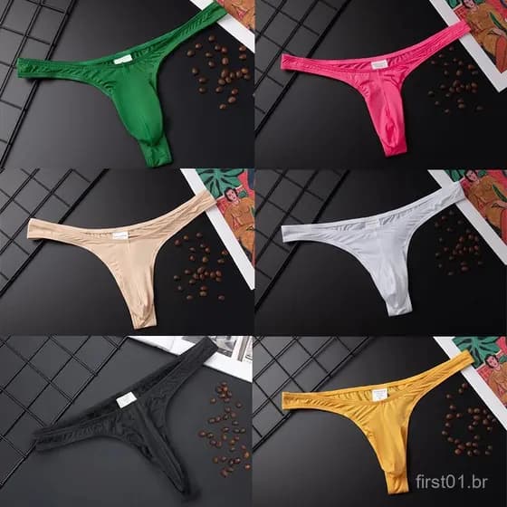 Cueca Masculina Casual de Cintura Baixa, Sem Costura, Ultra Fina e de Cor Sólida