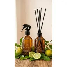 Kit Presente Home Spray e Difusor de Varetas 200ml Bergamota Aromatizador Ambiente Cheirinho Tecidos Cítrico + Brinde