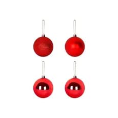 Kit 4 Bolas Vermelhas Decoracao arvore de natal Nº 5 (5 cm)