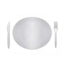 Kit Churrasco Descartável  10 Pratos + 10 Talheres Brancos