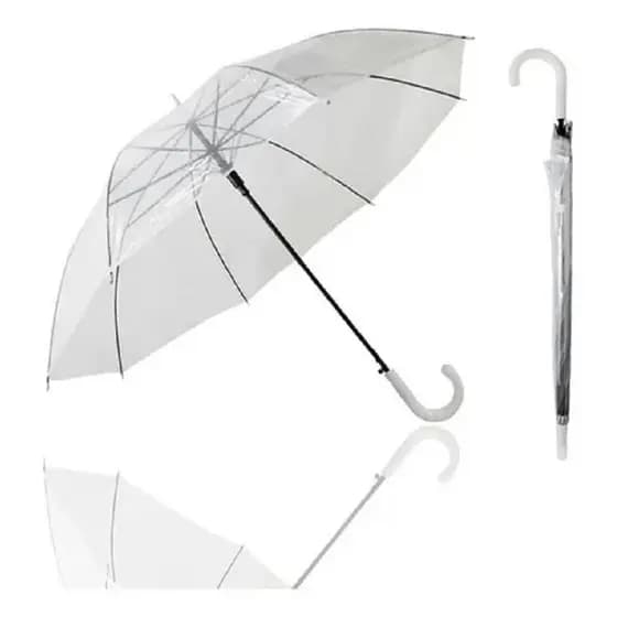 Guarda Chuva Transparente 8 Varetas: Automático Adulto