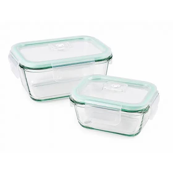 Kit com 2 Potes de Vidro Hermético