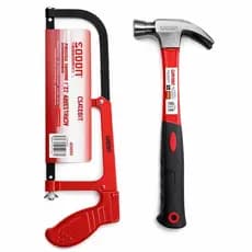 kit Ferramentas Martelo unha 27mm cabo emborrachado e Arco de Serra com lamina bimetal
