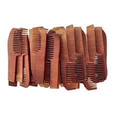 Kit 20 Pentes Rústico de Madeira 22cm Salão Beleza Para Barba e Cabelo, Antiestático e Desembaraça