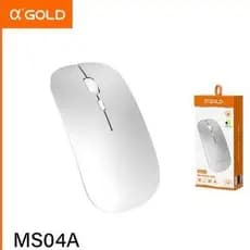 3 Mouse Sem Fio A'GOLD MS04A Bluetooth + Receptor USB 2.4G 3 DPI 800-1600 Recarregável