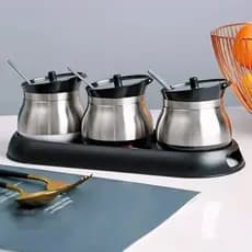 Kit Porta Temperos Vidro 3 Hermética Organização Condimentos Cozinha Bancadas Temperos Cozinha