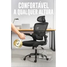 Cadeira Escritório Ergonômica Gamer Estudo Ajustável Apoio Lombar Confortável Tecido Respirável