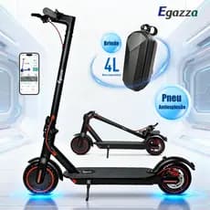 Egazza Patinete Elétrico 500W Scooter Alumínio Para Adultos 30 KM/H Dobravel Com Bluetooth Com Bolsa