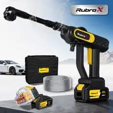 RubroX Hidrolavadora 6 em 1 300W 50Bar Pressão Ajustável Lavagem Profissional para Carros e Jardins